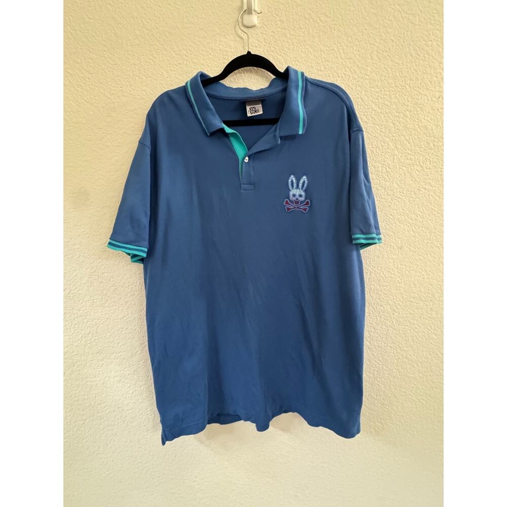 Psycho Bunny Tynemouth Mesh Polo Shirt Size 2XLMens Prussian Blue Collared